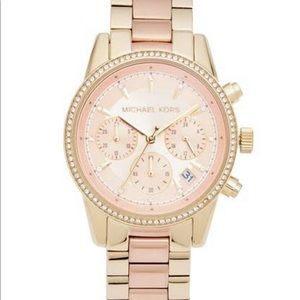 Authentic MK Ritz Two-Tone Chronograph Watch